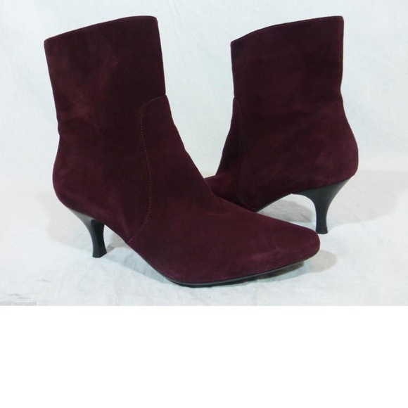 Aquatalia Shoes - Aquatalia Weatherproof Suede Burgundy Ankle Boot  Final Price